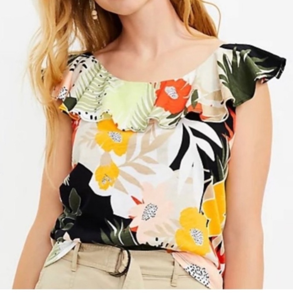 Loft Women’s/Juniors Tropical Ruffle Top